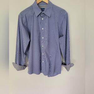 Egara Non-Iron Slim Fit Checkered Blue Casual Button Down Shirt